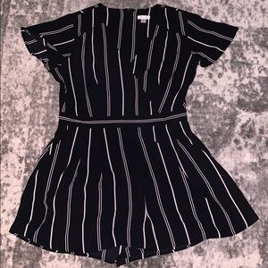 Striped Black & White Romper